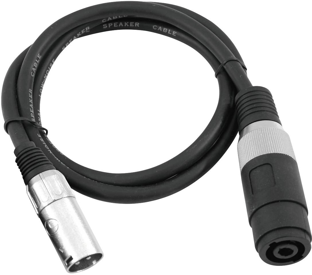 Omnitronic 30225590 XLR Adapterkabel [1x Lautsprecherkupplung - 1x XLR-Stecker 3 polig] 1.00 m Schw