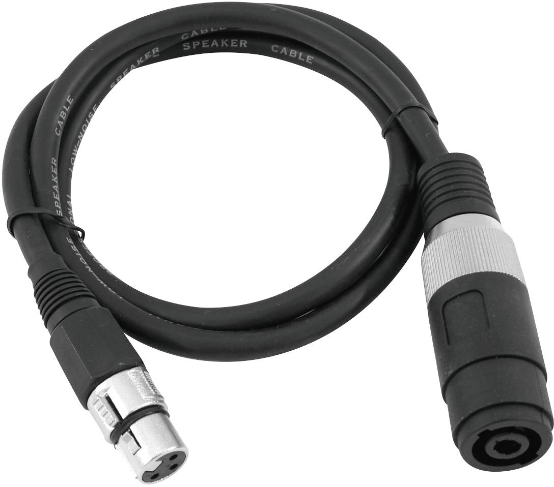 Omnitronic 30225600 XLR Adapterkabel [1x Lautsprecherkupplung - 1x XLR-Buchse 3 polig] 1.00m Schwarz
