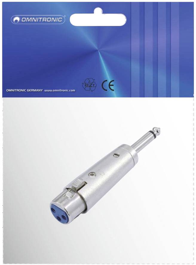 Omnitronic 30226400 XLR Adapter [1x XLR-Buchse 3 polig - 1x Klinkenstecker 6.3 mm (mono)]