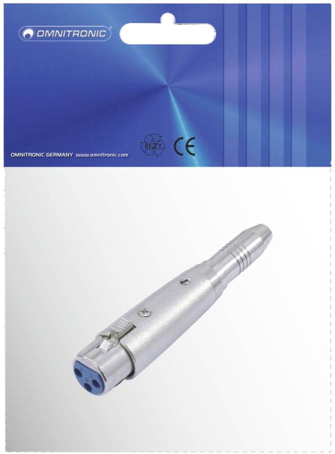 Omnitronic 30226550 XLR Adapter [1x XLR-Buchse 3 polig - 1x Klinkenbuchse 6.3 mm (mono)]
