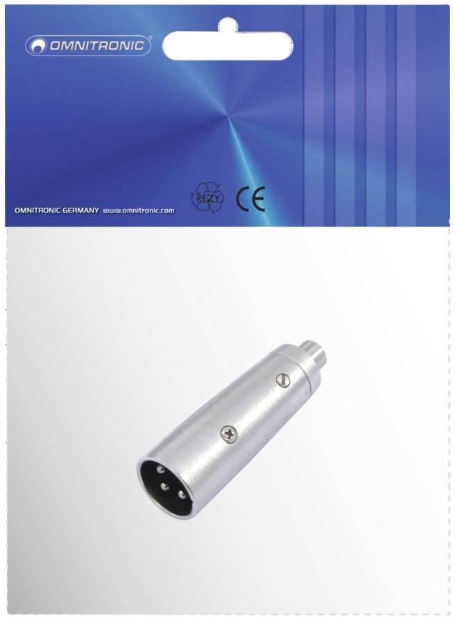 Omnitronic 30226566 XLR Adapter [1x Cinch-Buchse - 1x XLR-Stecker 3 polig] Silber