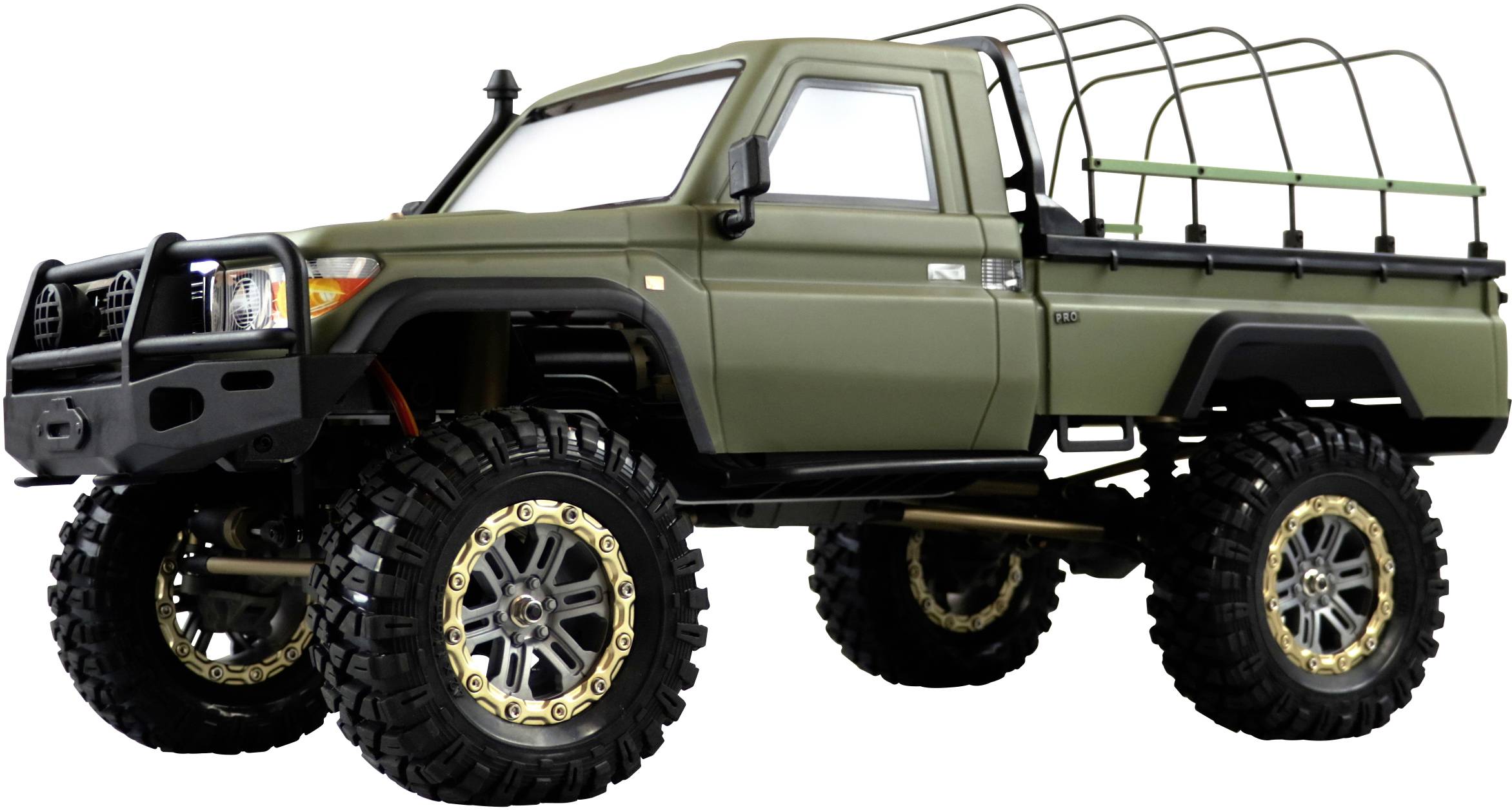 Amewi AMXRock RCX10PS Scale Crawler Pick-Up mattgrün 1:10, RTR Brushed 1:10 RC Modellauto Elektro Crawler RtR 2,4 GHz