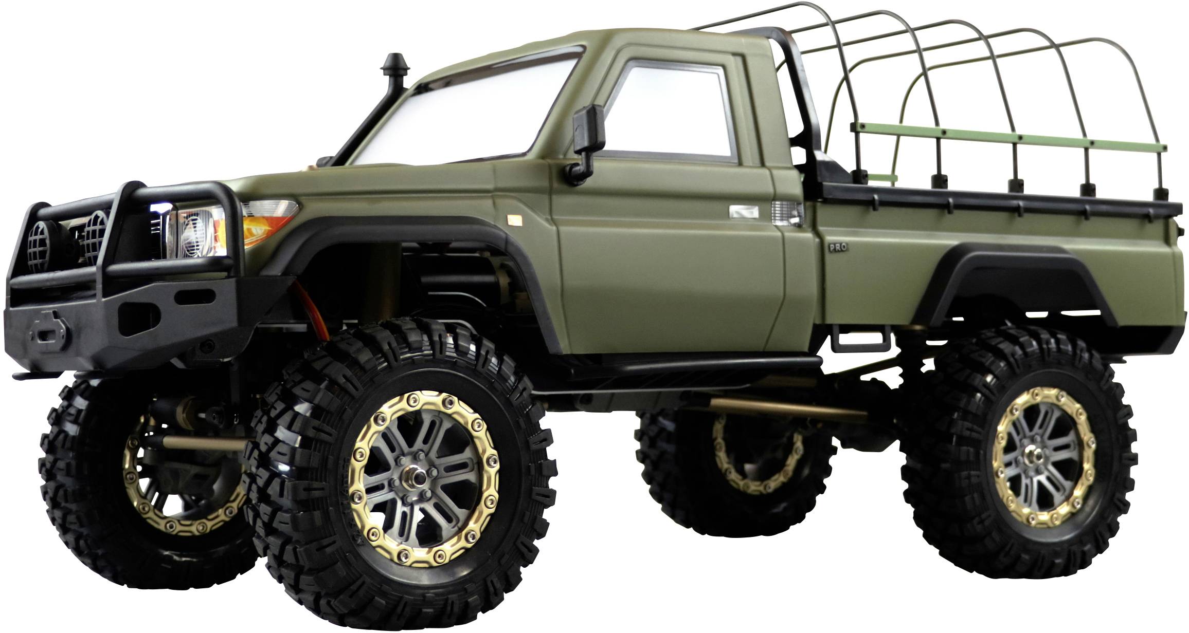 Amewi AMXRock RCX10PS Scale Crawler Pick-Up mattgrün 1:10, RTR Brushed 1:10 RC Modellauto Elektro Crawler RtR 2,4 GHz