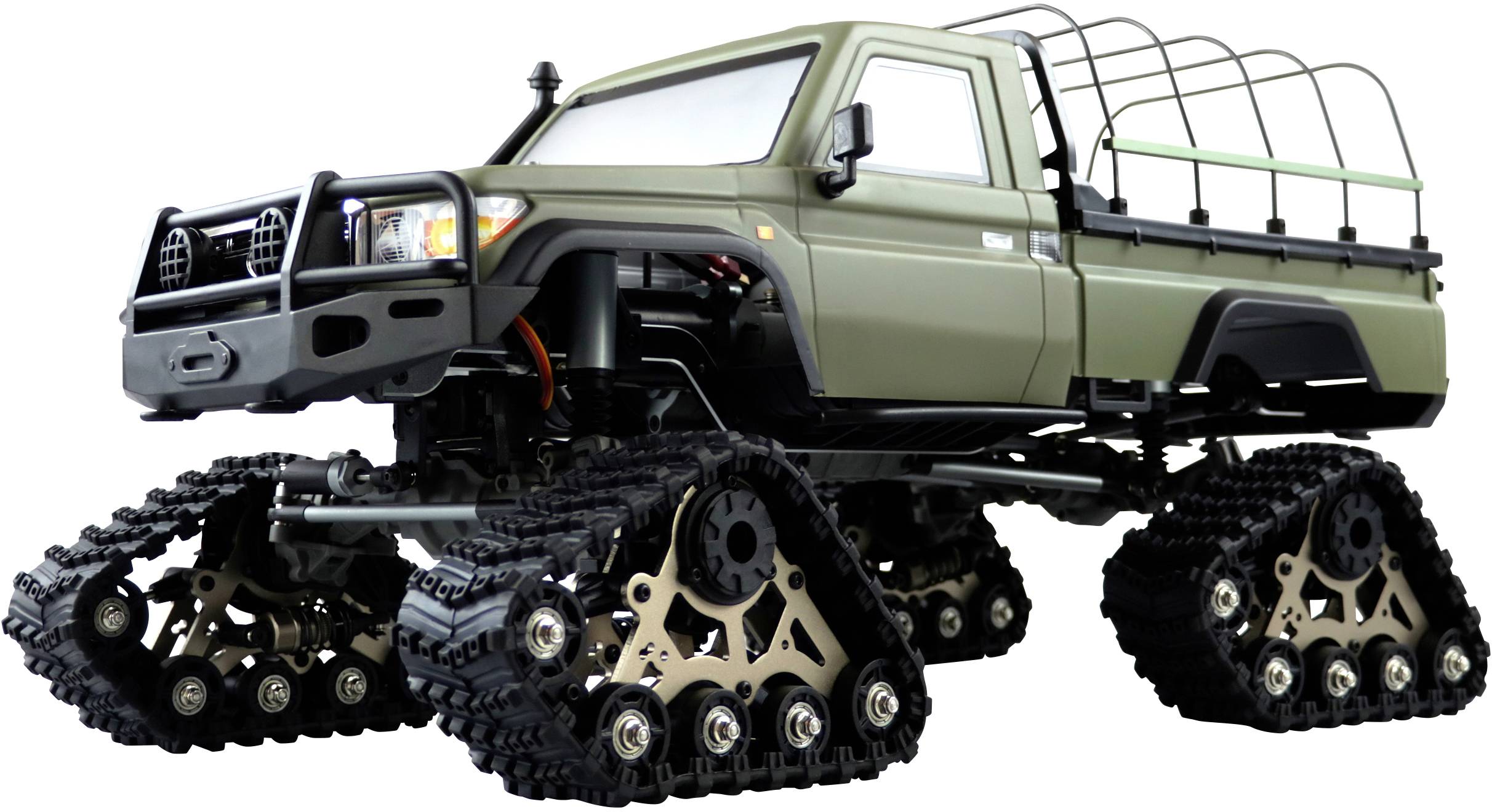 Amewi AMXRock RCX10BTS Scale Crawler Pick-Up mattgrün 1:10, RTR Brushed 1:10 RC Modellauto Elektro Crawler RtR 2,4 GHz