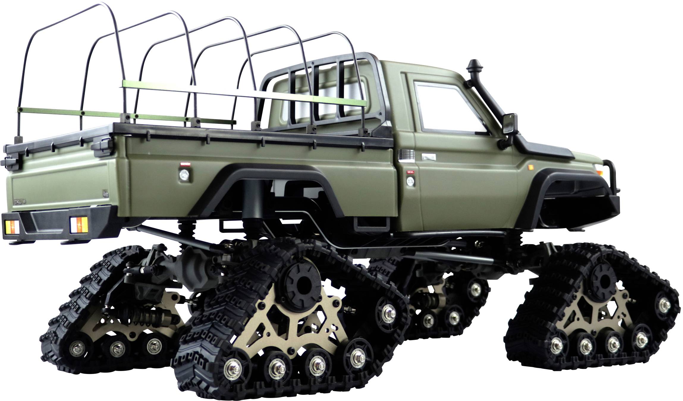 Amewi AMXRock RCX10BTS Scale Crawler Pick-Up mattgrün 1:10, RTR Brushed 1:10 RC Modellauto Elektro Crawler RtR 2,4 GHz