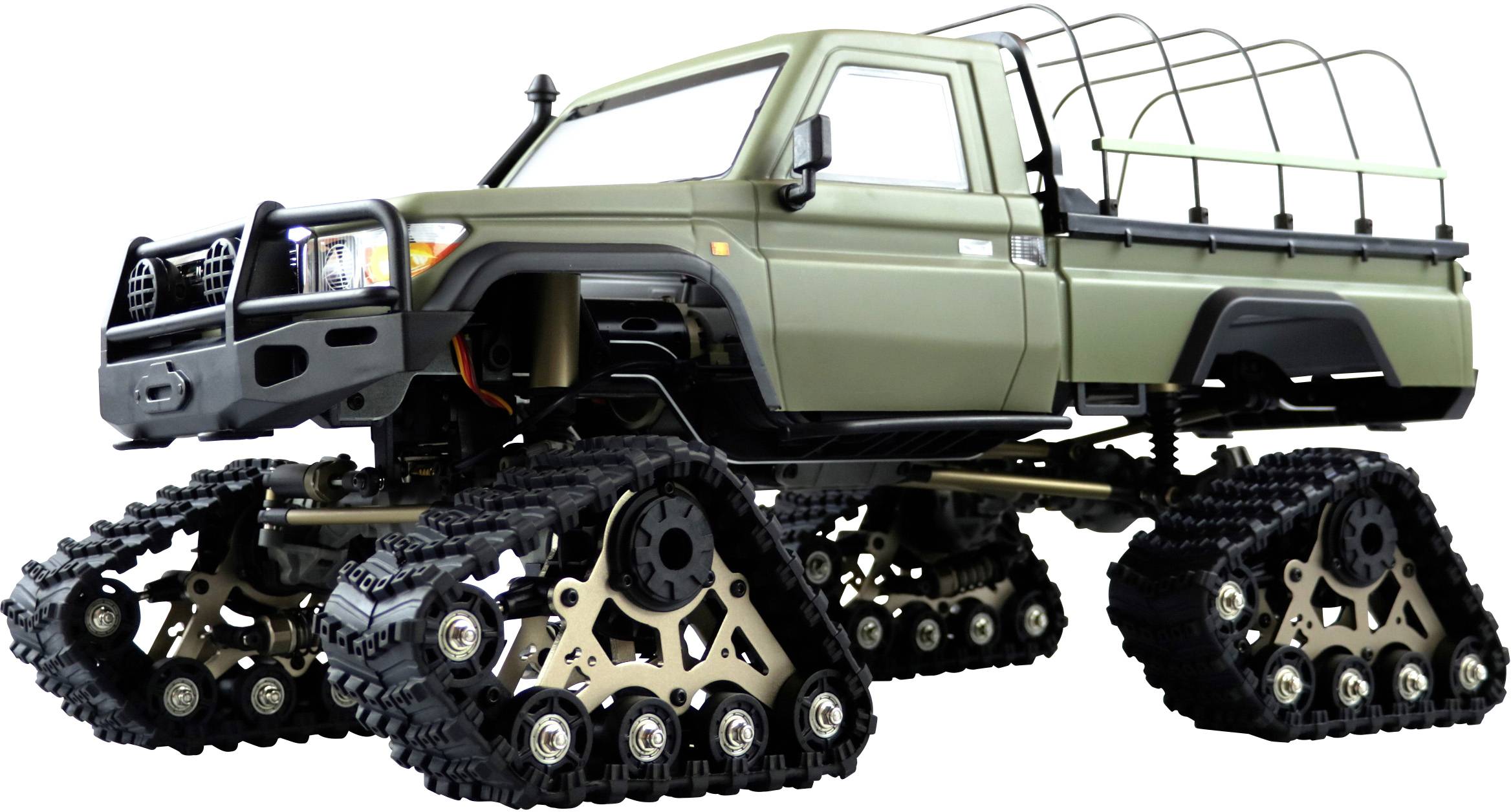 Amewi AMXRock RCX10PTS Scale Crawler Pick-Up mattgrün 1:10, RTR Brushed 1:10 RC Modellauto Elektro Crawler RtR 2,4GHz