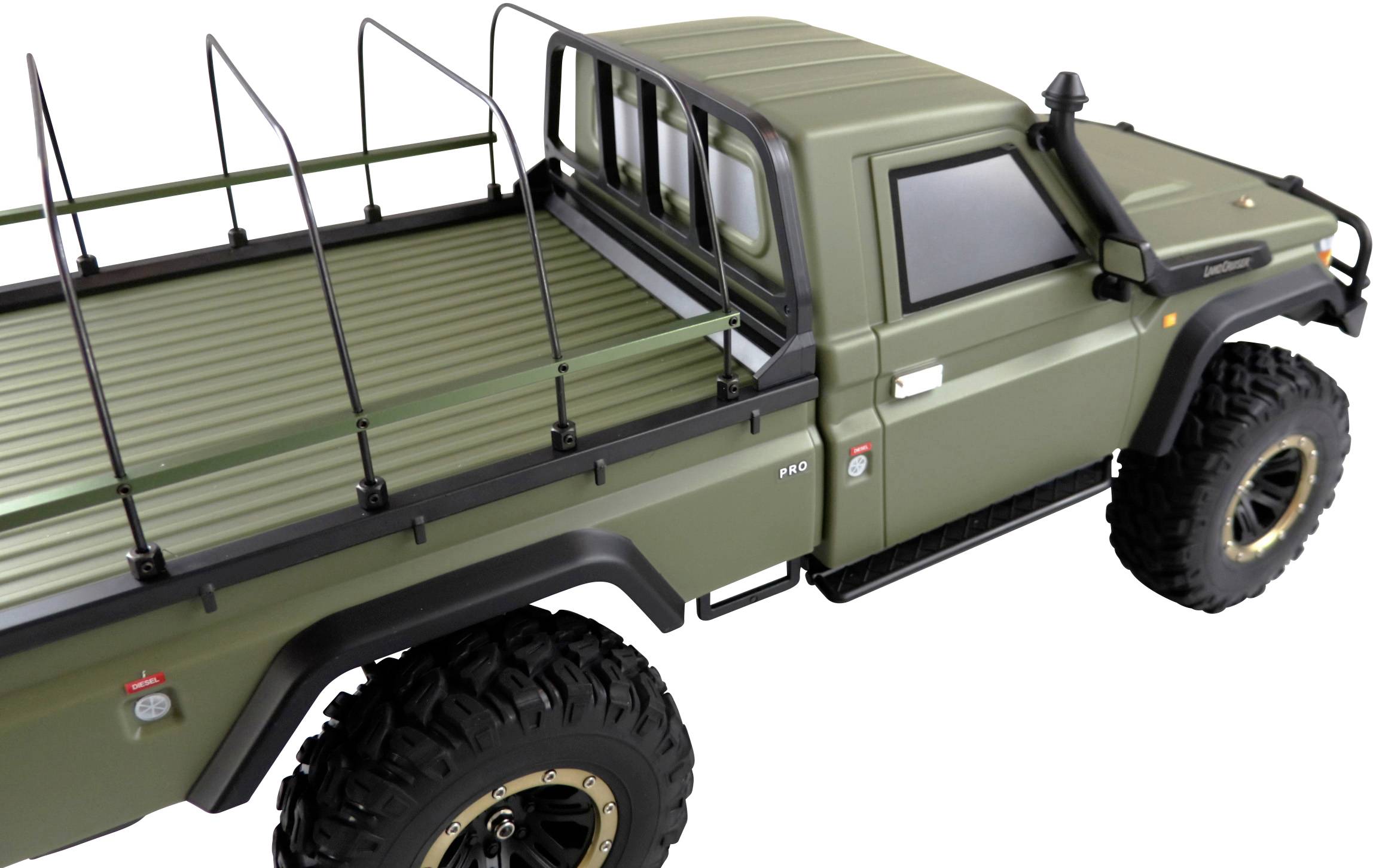 Amewi AMXRock RCX8BS Scale Crawler Pick-Up 1:8, RTR mattgrün Brushed 1:8 RC Modellauto Elektro RtR 2,4GHz