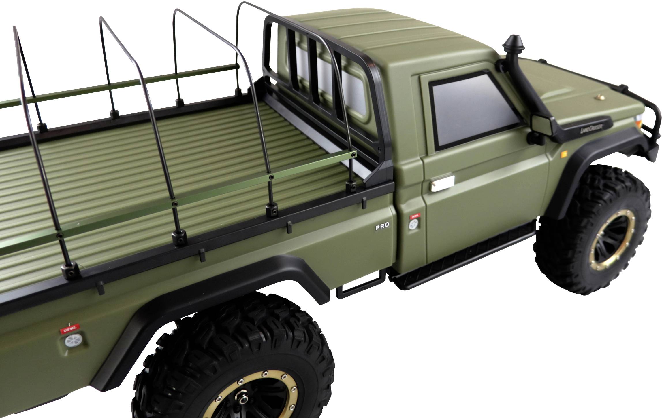 Amewi AMXRock RCX8PS Scale Crawler Pick-Up 1:8, RTR mattgrün Brushed 1:8 RC Modellauto Elektro RtR 2,4GHz