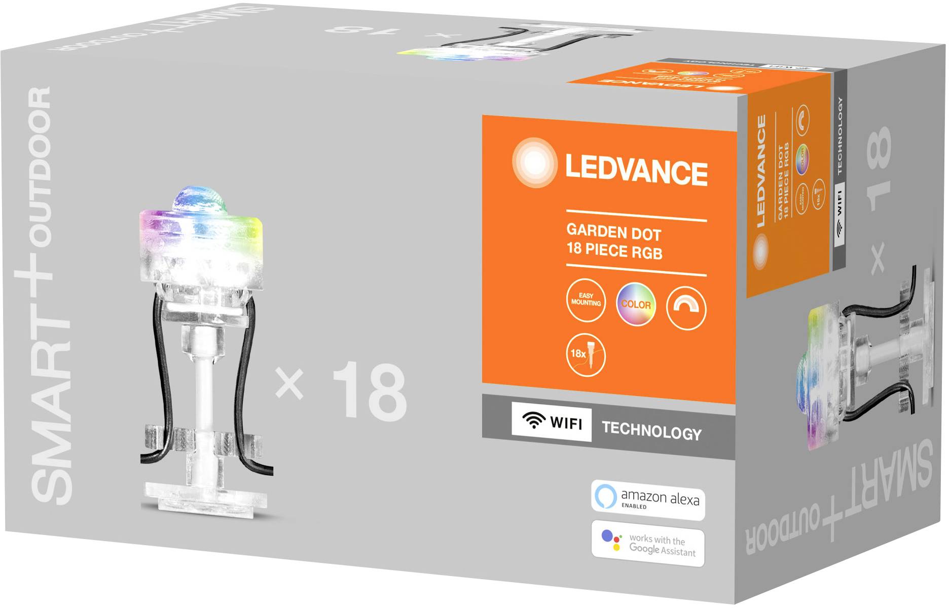 LEDVANCE 4058075478558 SMART+ GARDEN SPOT MINI RGBW WIFI 18pcs LED-Gartenleuchte LED LED fest eingebaut 4.7 W Klar