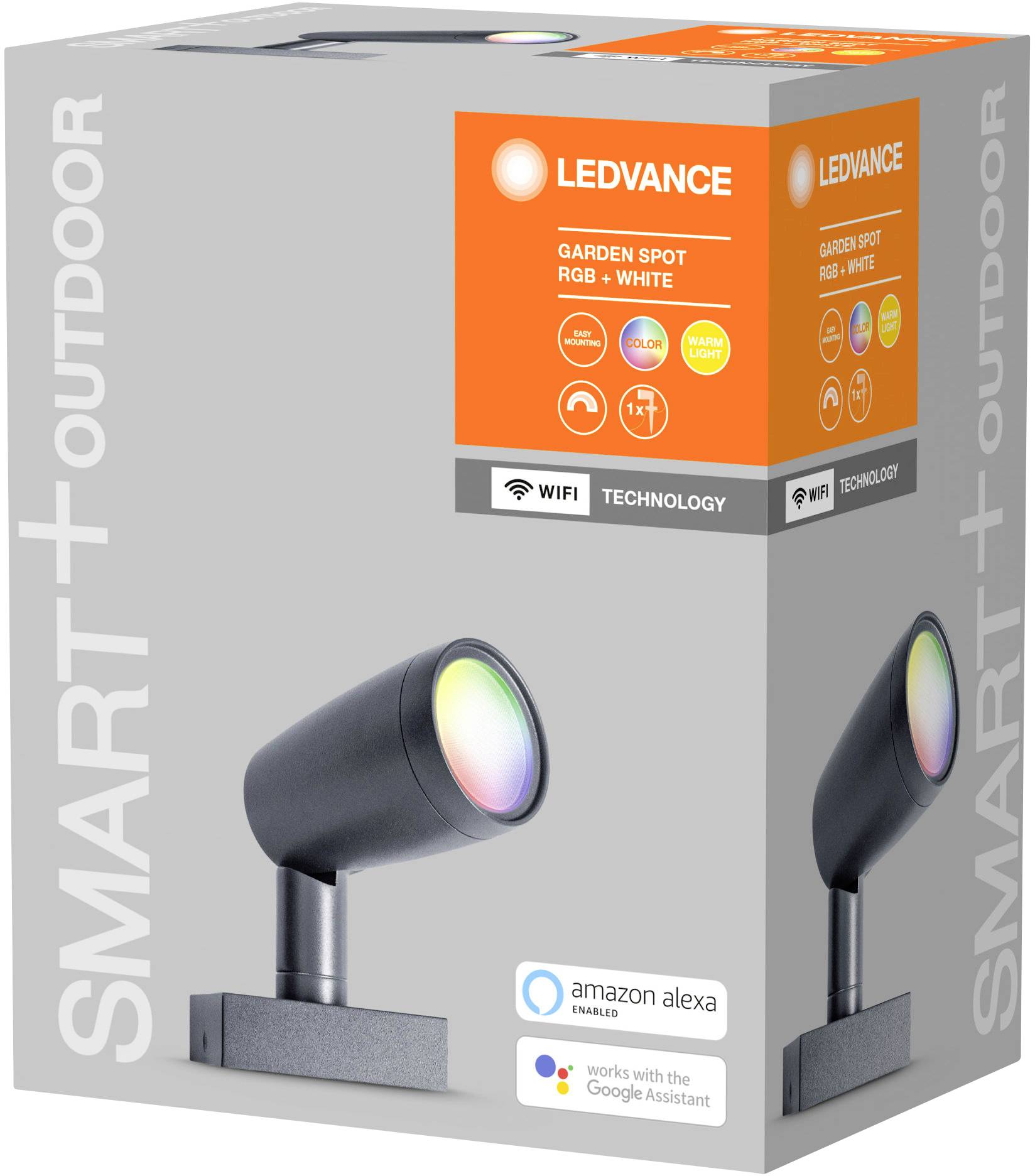 LEDVANCE 4058075478374 SMART+ GARDEN SPOT WALL&SPIKE 7W RGBW WIFI LED-Gartenleuchte LED LED fest eingebaut 5W