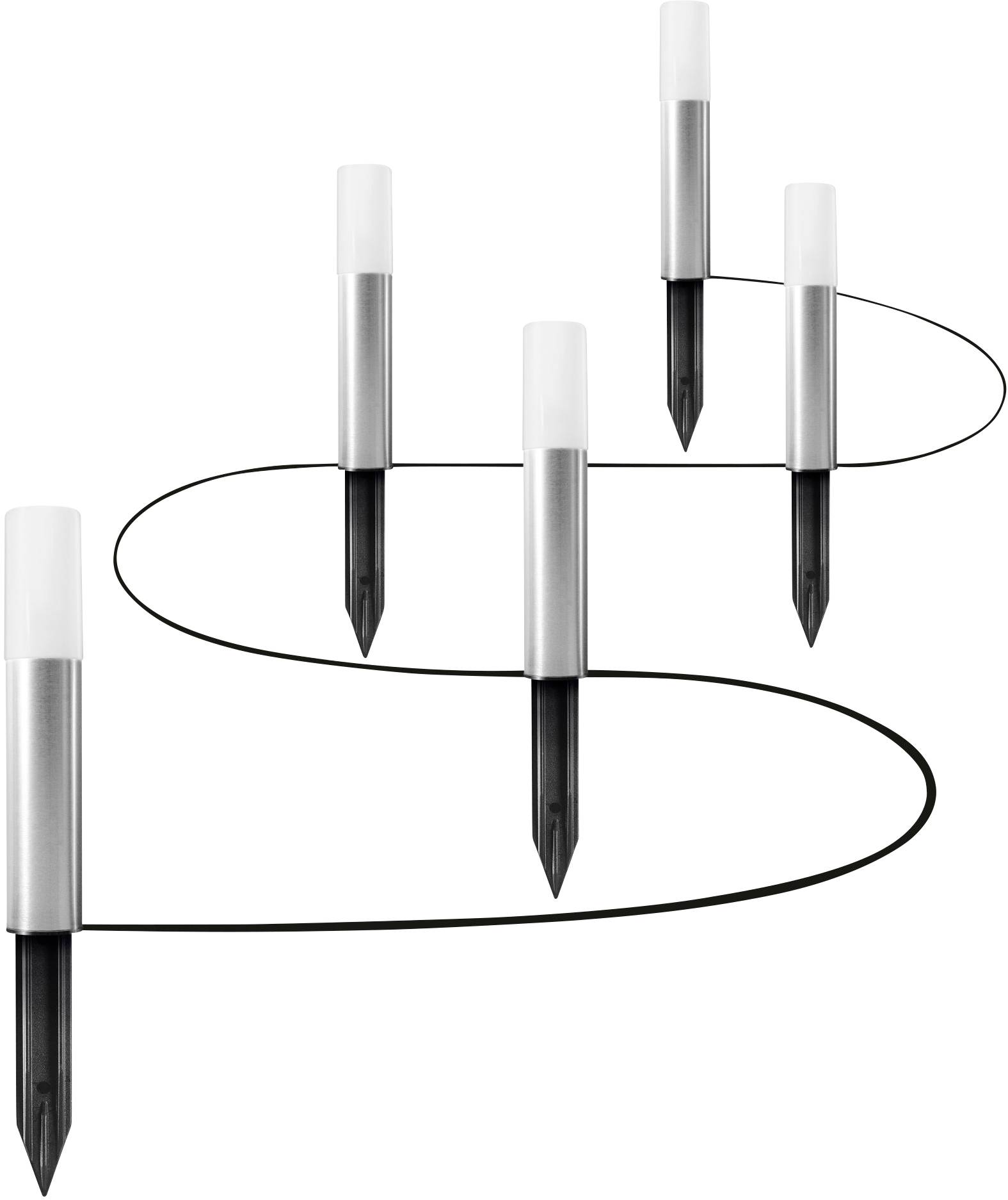 LEDVANCE 4058075478190 SMART+ GARDENPOLE MINI MULTICOLOR RGBW WIFI LED-Gartenleuchte LED LED fest eingebaut 3.8W Silber