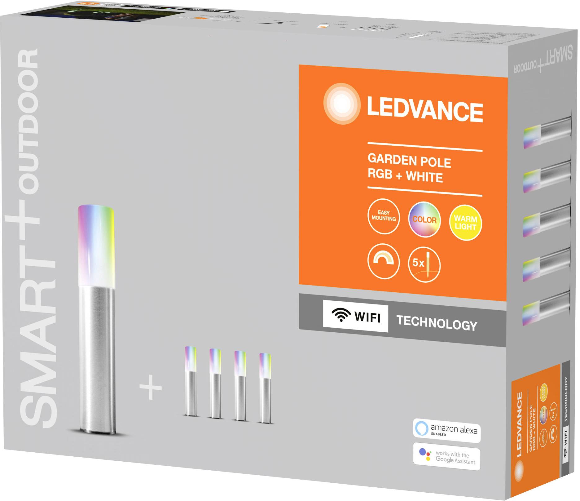 LEDVANCE 4058075478213 SMART+ GARDENPOLE MULTICOLOR RGBW WIFI LED-Gartenleuchte LED LED fest eingeb