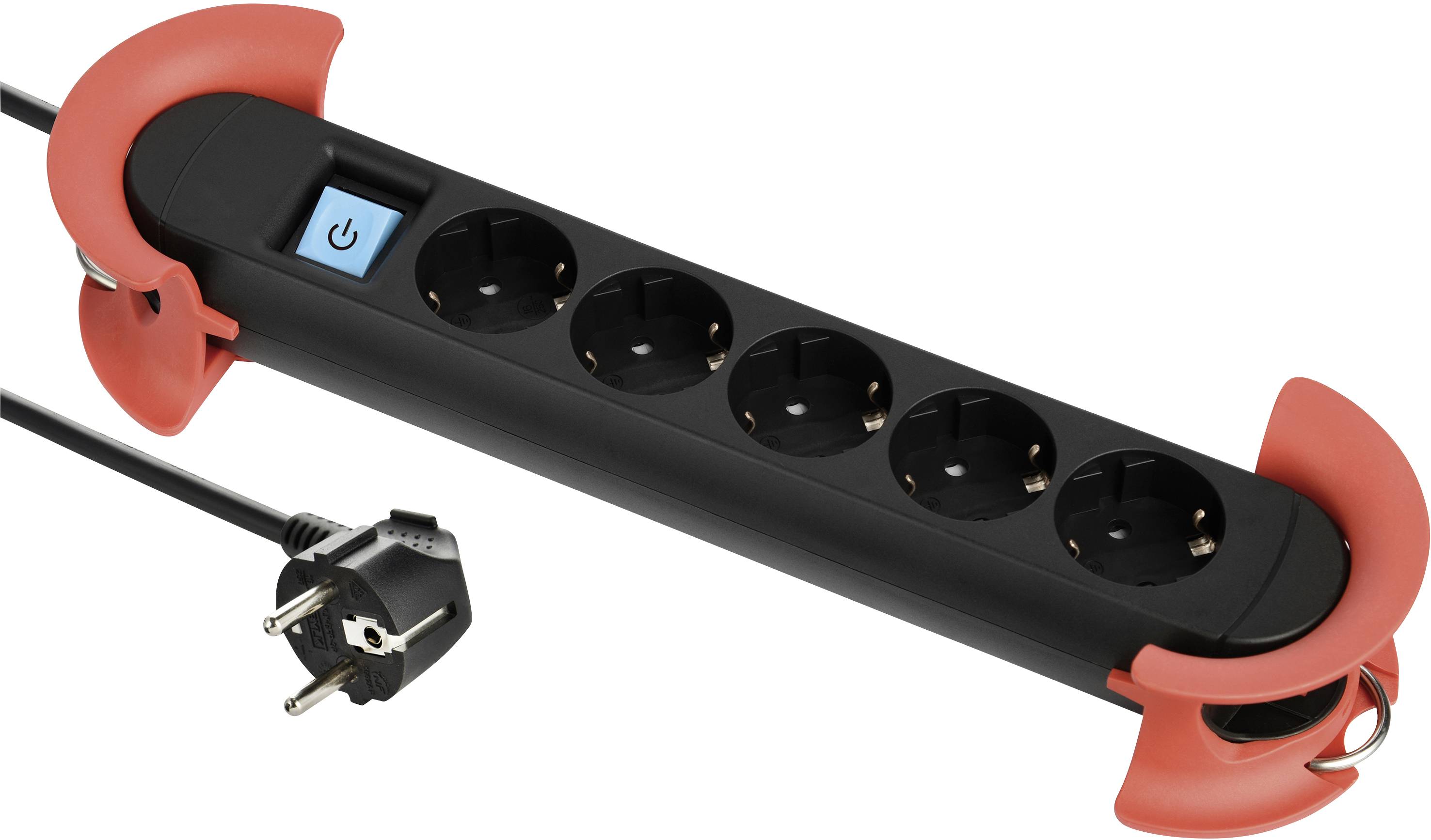 Maxtrack NV 60-5 L Steckdosenleiste mit Schalter Schwarz Schutzkontakt 1 St.