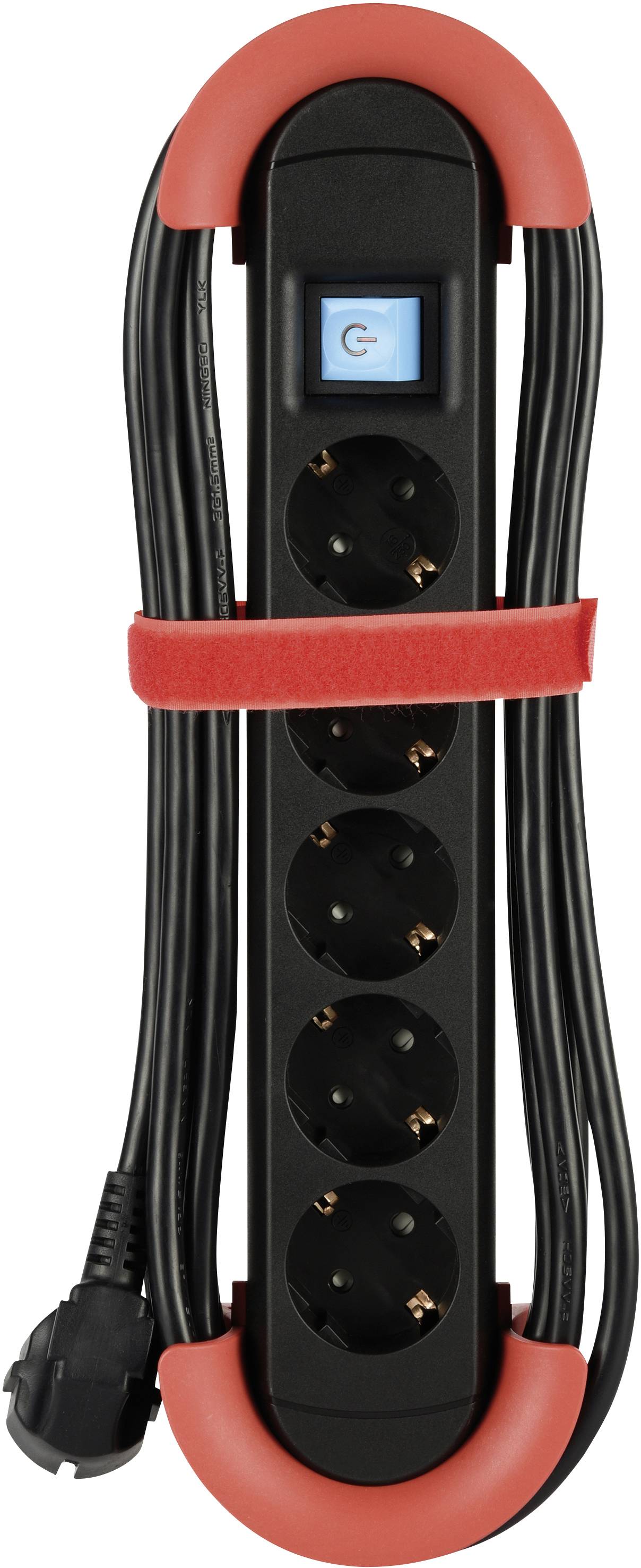 Maxtrack NV 60-5L Steckdosenleiste mit Schalter Schwarz Schutzkontakt 1St.