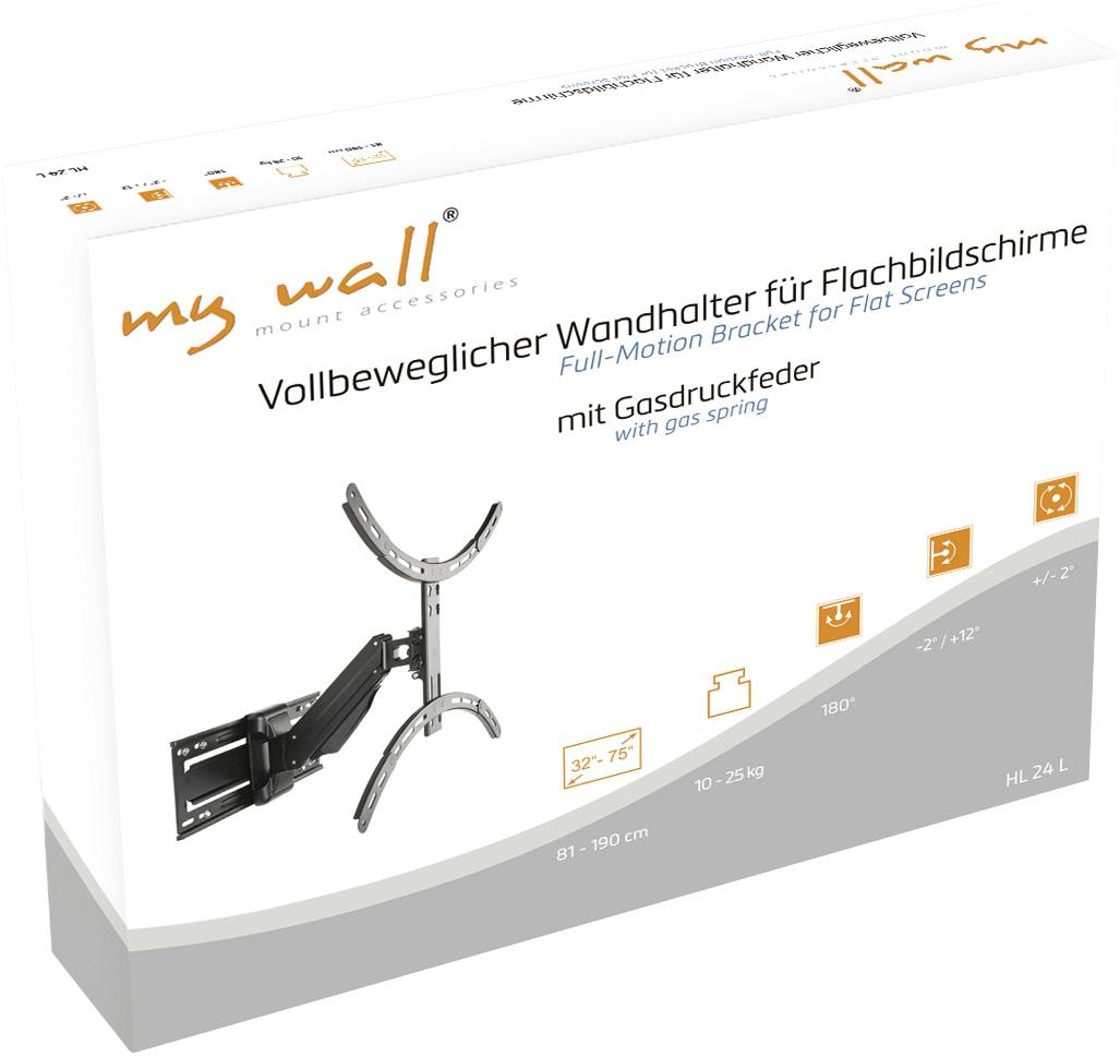 My Wall HL 24 L TV-Wandhalterung 81,3 cm (32") - 190,5 cm (75") Drehbar, Höhenverstellbar, Neigbar+Schwenkbar