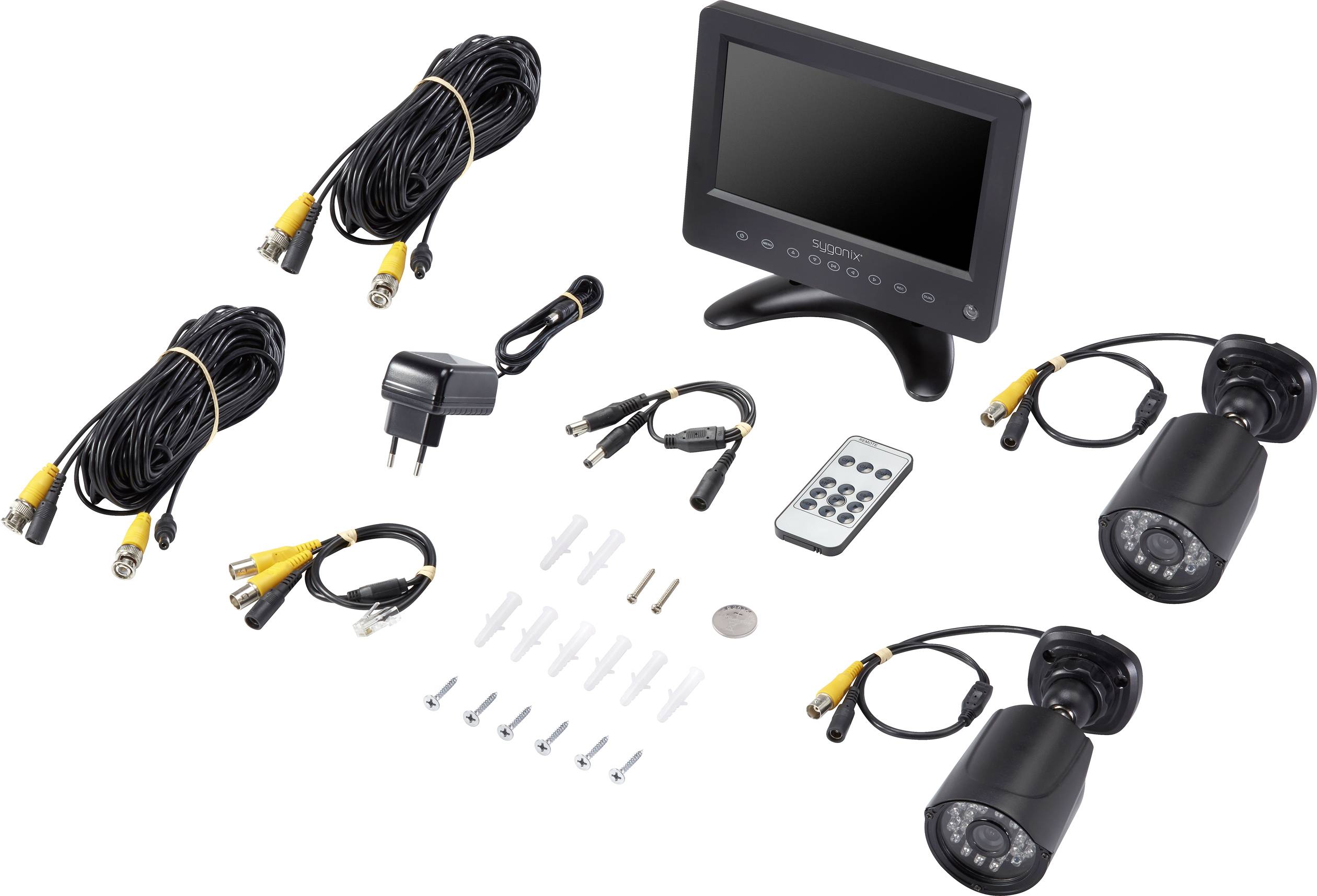 Sygonix SY-4600588 AHD Überwachungskamera-Set 2-Kanal mit 2 Kameras 1280 x 720 Pixel