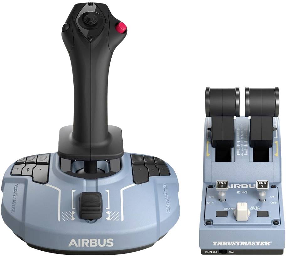 Thrustmaster TCA Officer Pack Airbus Edition Joystick USB PC Blau, Schwarz inkl. Schieberegler