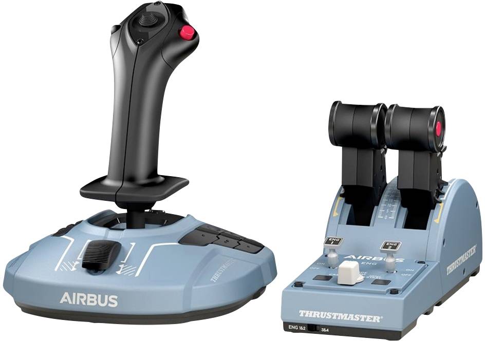 Thrustmaster TCA Officer Pack Airbus Edition Joystick USB PC Blau, Schwarz inkl. Schieberegler