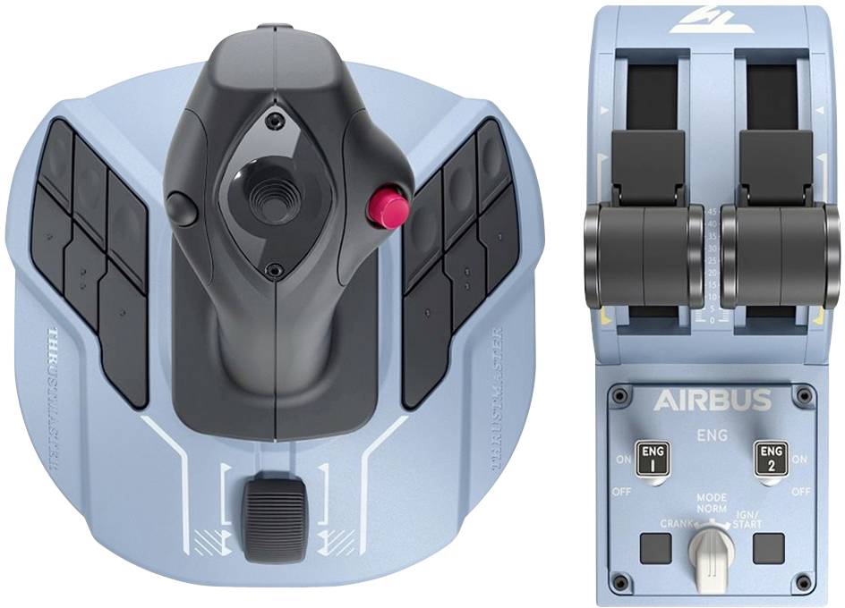 Thrustmaster TCA Officer Pack Airbus Edition Joystick USB PC Blau, Schwarz inkl. Schieberegler