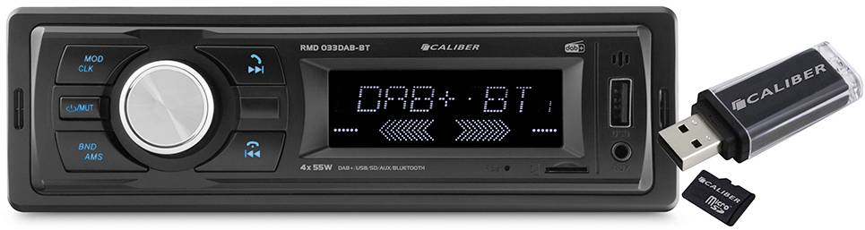 Caliber RMD033DAB-BT Autoradio DAB+ Tuner, Bluetooth®-Freisprecheinrichtung, inkl. Fernbedienung, inkl. DAB-Antenne