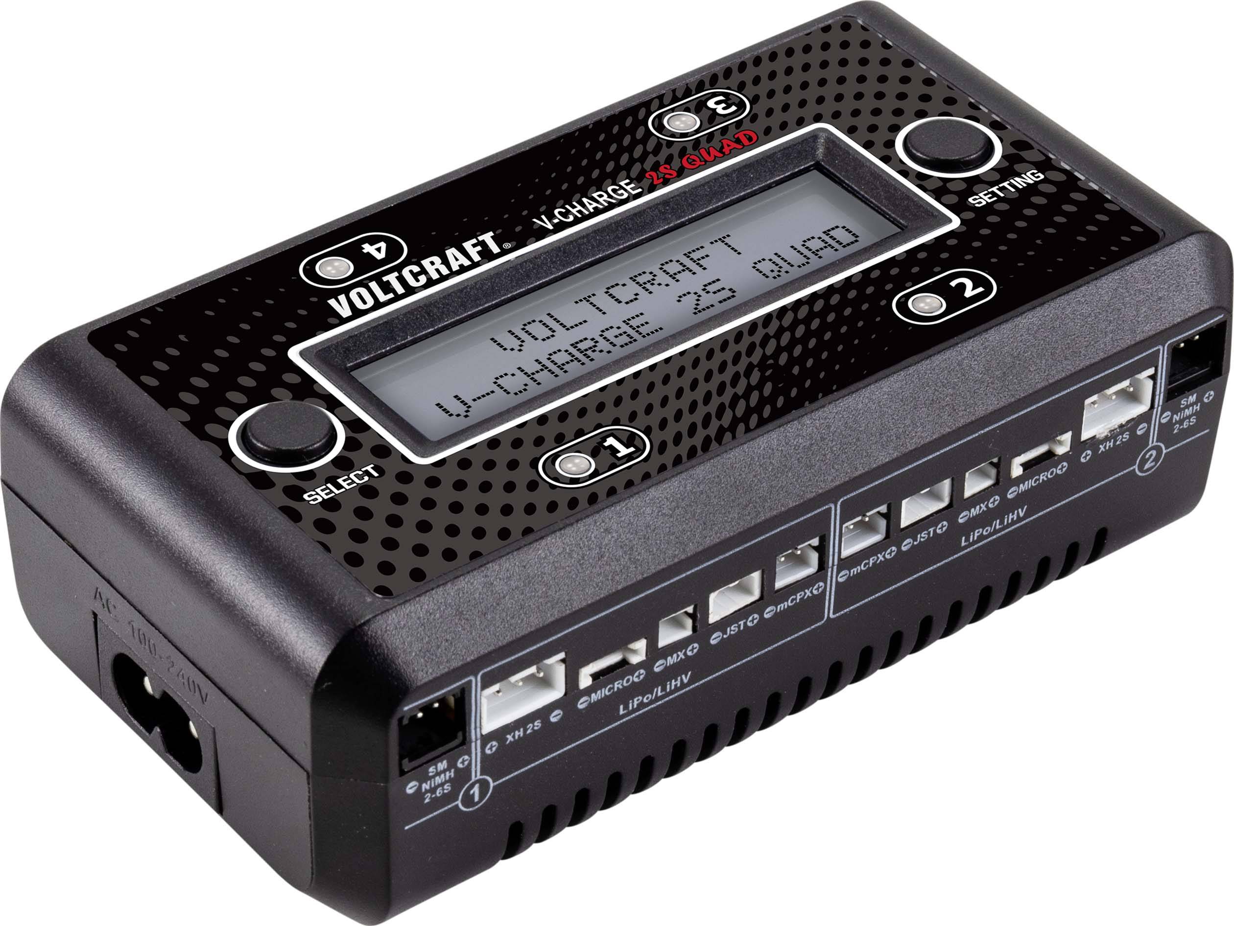 VOLTCRAFT V-Charge 2S Quad Modellbau-Ladegerät LiPo, LiHV, NiCd, NiMH Erhaltungsladung