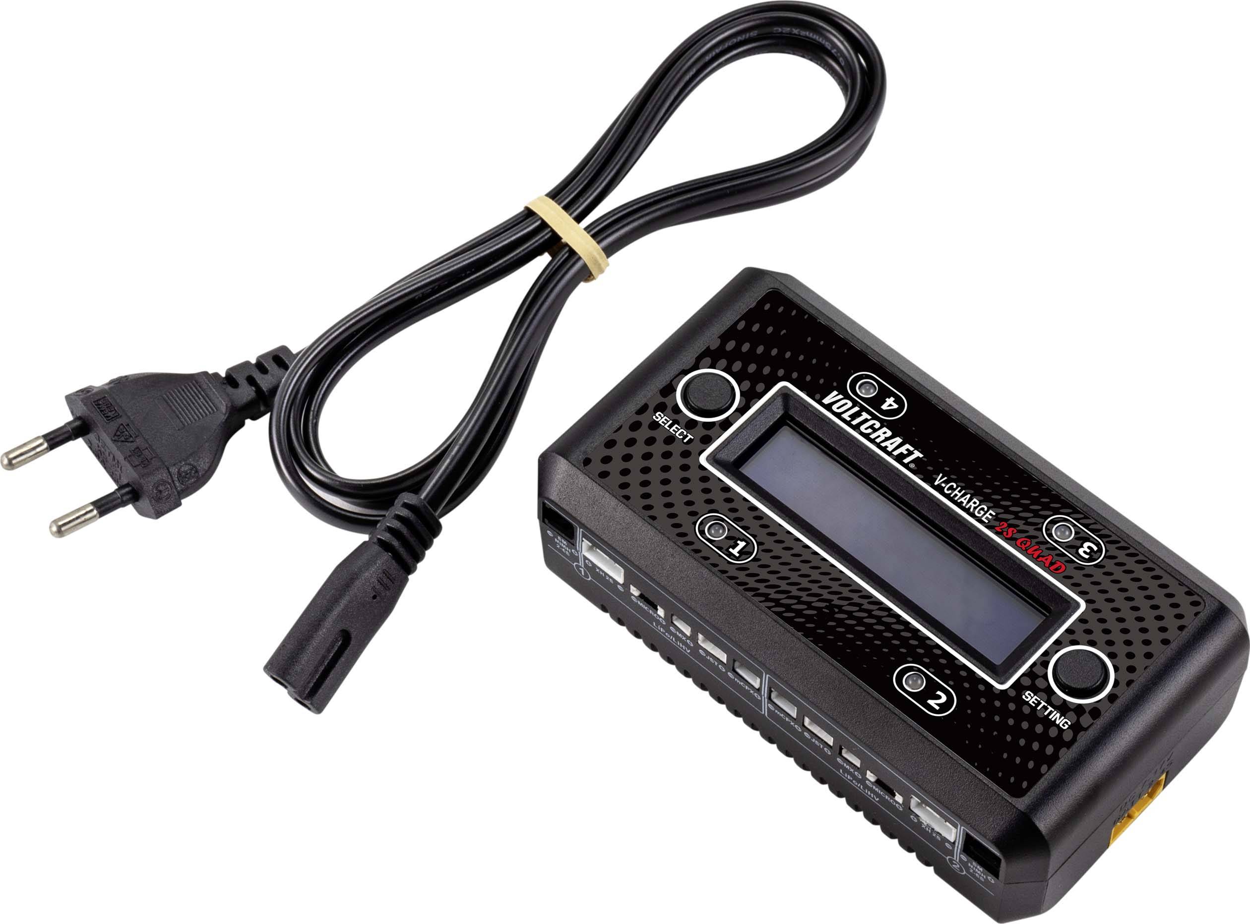 VOLTCRAFT V-Charge 2S Quad Modellbau-Ladegerät LiPo, LiHV, NiCd, NiMH Erhaltungsladung