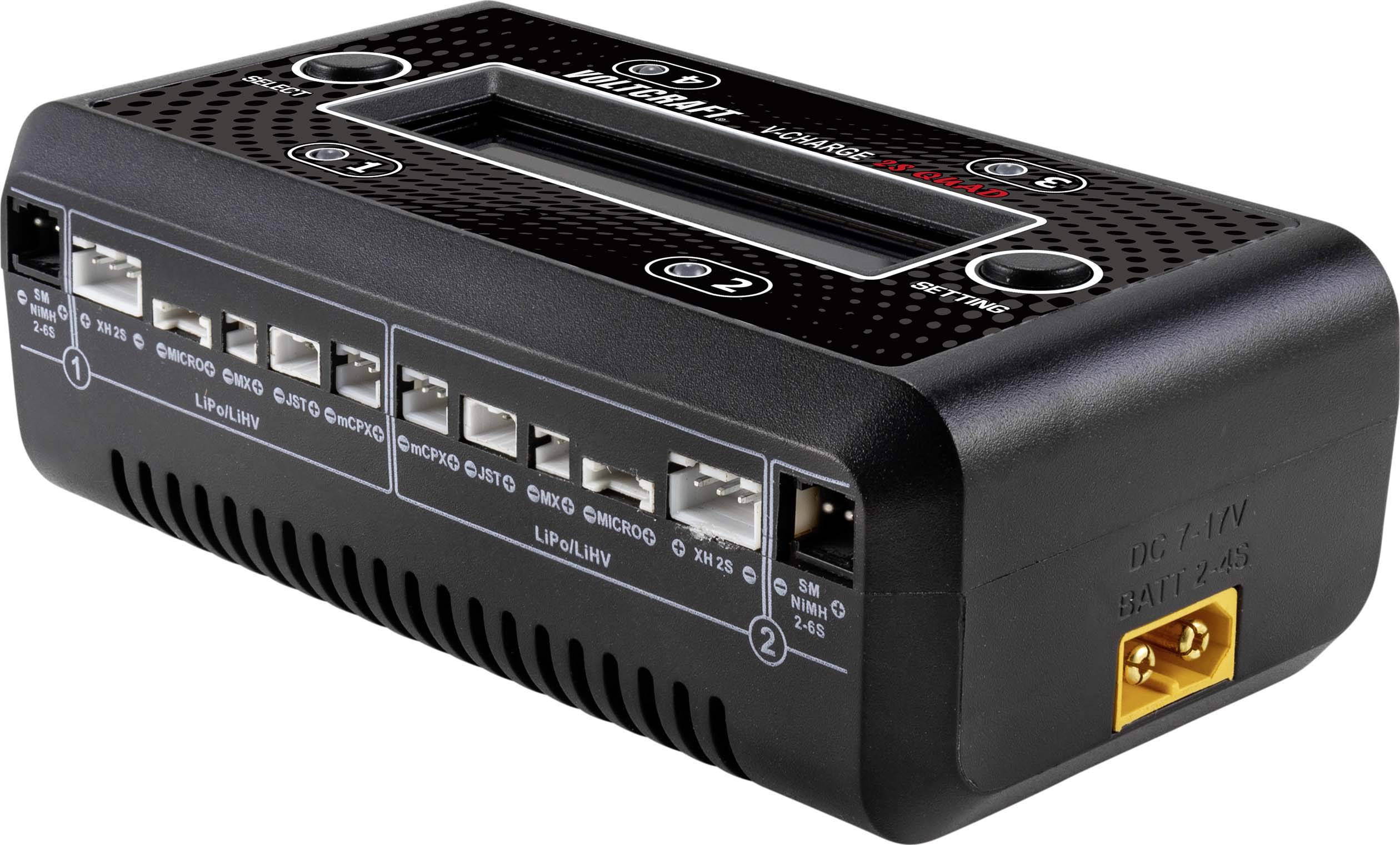 VOLTCRAFT V-Charge 2S Quad Modellbau-Ladegerät LiPo, LiHV, NiCd, NiMH Erhaltungsladung