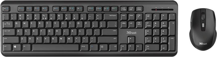 Trust ODY Silent Wireless Deskset Kabellos Tastatur, Maus-Set Deutsch, QWERTZ Schwarz
