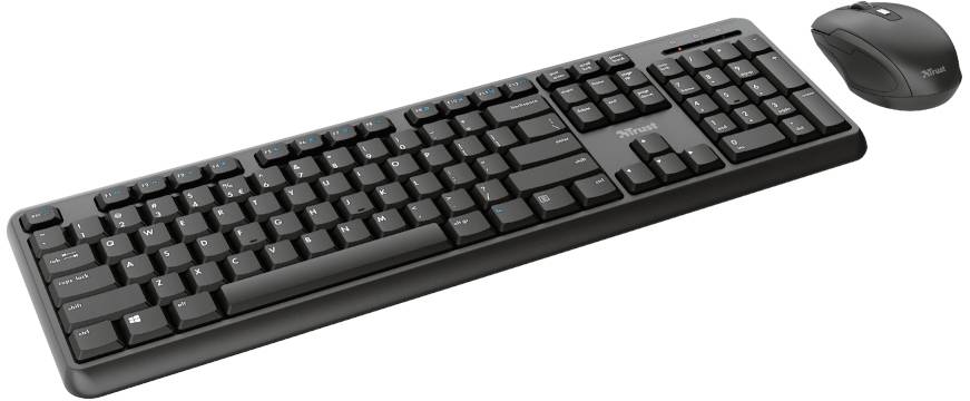 Trust ODY Silent Wireless Deskset Kabellos Tastatur, Maus-Set Deutsch, QWERTZ Schwarz