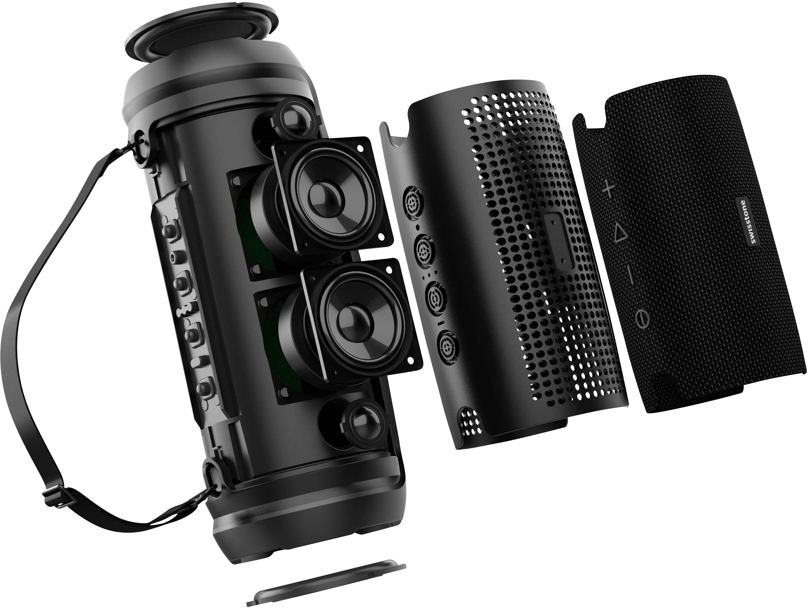 swisstone BX 580XXL Bluetooth® Lautsprecher Freisprechfunktion, Outdoor, Wasserfest Schwarz