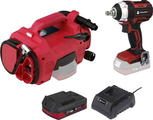 TOOLCRAFT TAWB-200 Akku-Schlagschrauber 20V 2Ah inkl. Akku, inkl. Hybrid-Kompressor