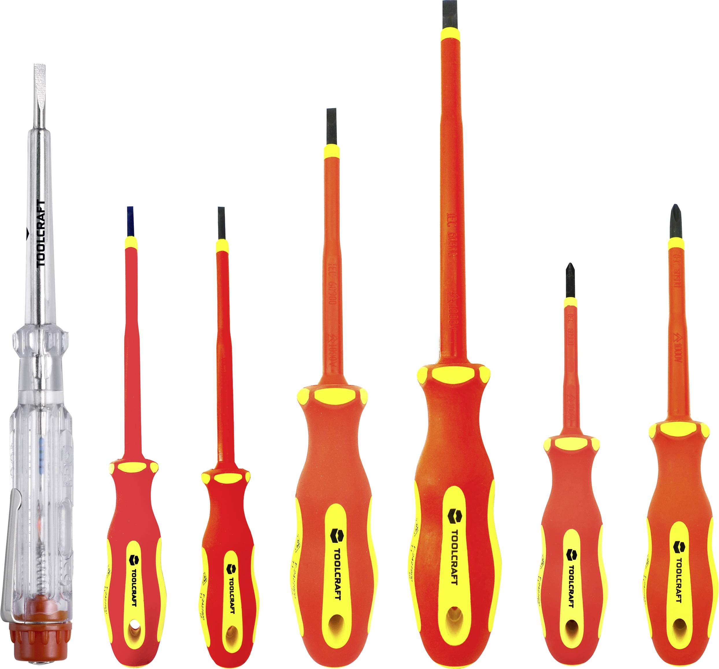 TOOLCRAFT VDE, Elektronik- u. Feinmechanik, Werkstatt, Elektriker Schraubendreher-Set Schlitz, Kreu