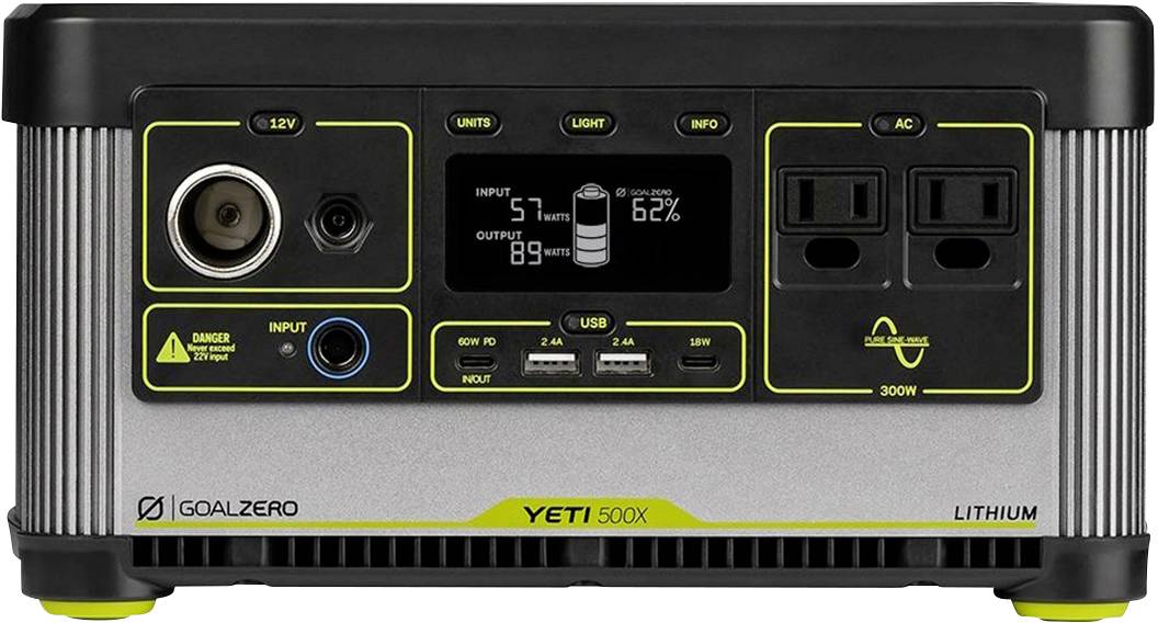 Goal Zero Yeti 500X Powerstation 46.8 Ah USB PD Li-Ion Statusanzeige, mit Laderegler