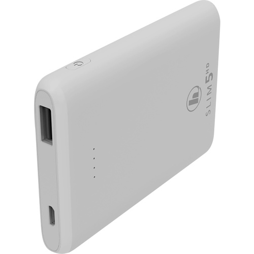Hama SLIM 5HD Powerbank (batterie supplémentaire) 5000 mAh Fast Charge LiPo USB-A blanc Affichage du statut