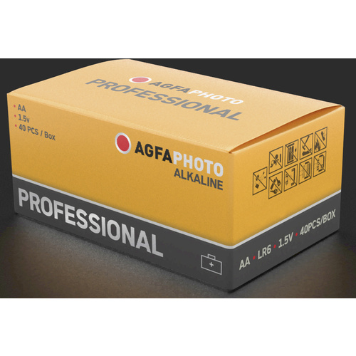 AgfaPhoto Professional Mignon (AA)-Batterie Alkali-Mangan 1.5V 40St.