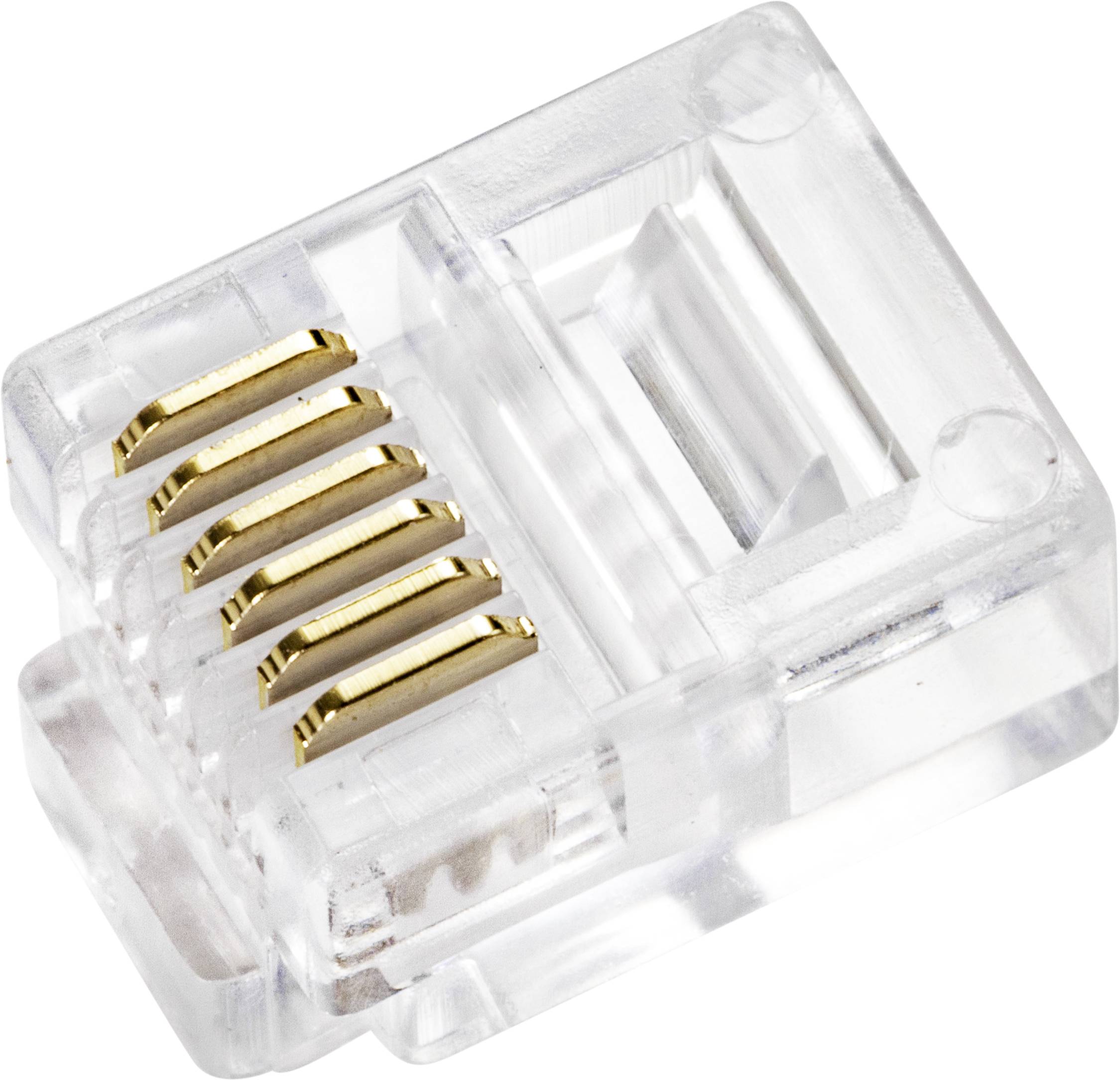TRU COMPONENTS TC-9202512 RJ 12 Steckverbinder Stecker, gerade Polzahl Sensoren 6P6C Transparent 5St.