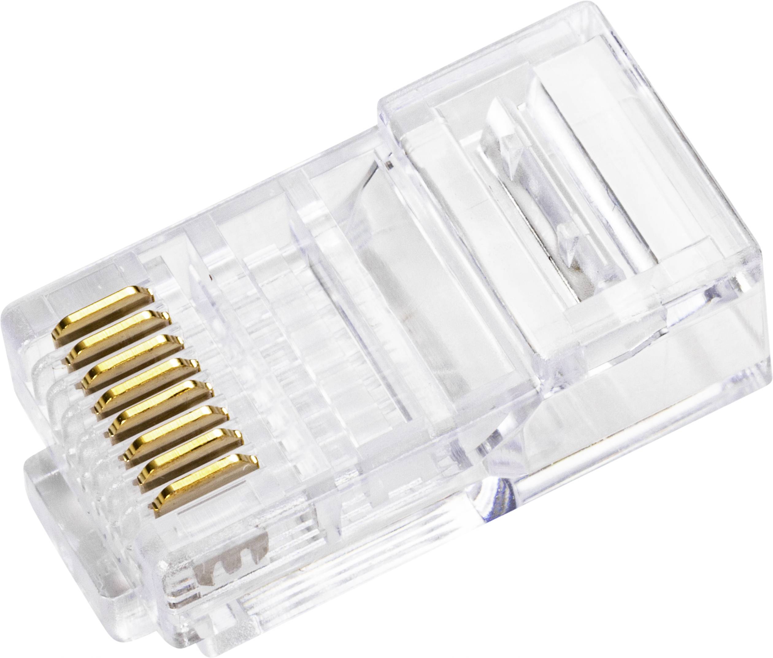 TRU COMPONENTS TC-9202516 RJ 45 Steckverbinder Stecker, gerade Polzahl Sensoren 8P8C Transparent 5St.