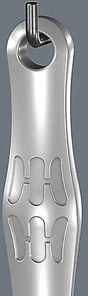 Ein metallischer Reißverschlusszug mit einer Schlaufe an der Spitze, auf dessen Oberfläche zwei stilisierte 'H'-Buchstaben eingeprägt sind.