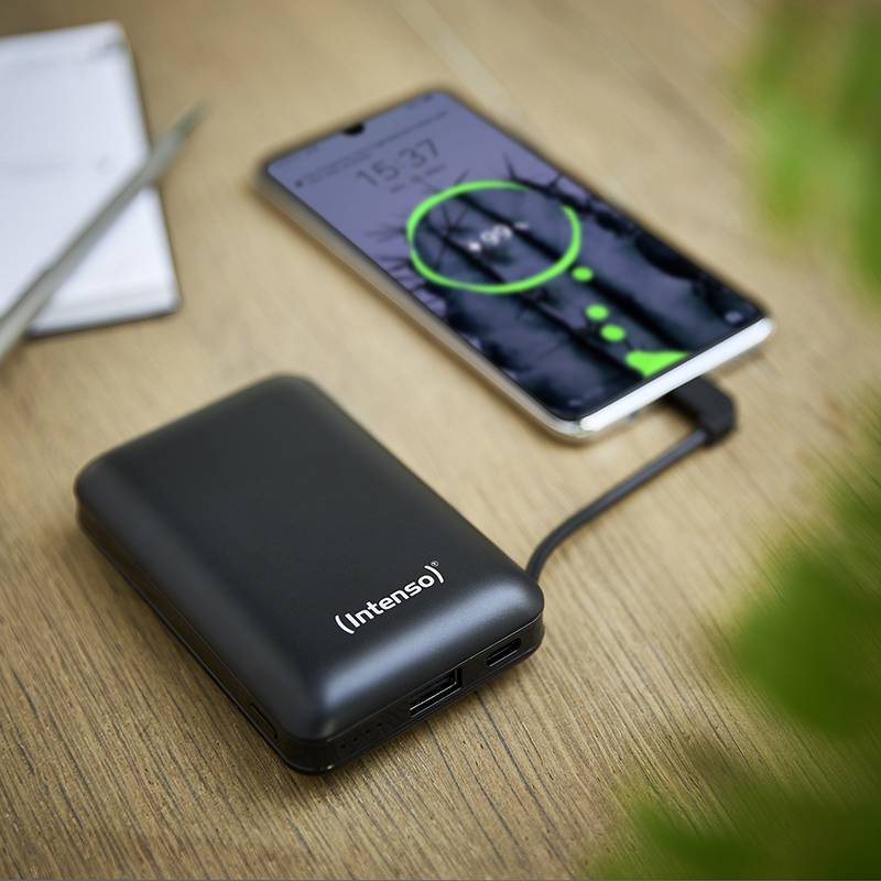 Intenso XC10000 Powerbank 10000 mAh LiPo USB-A, USB-C® Schwarz Statusanzeige