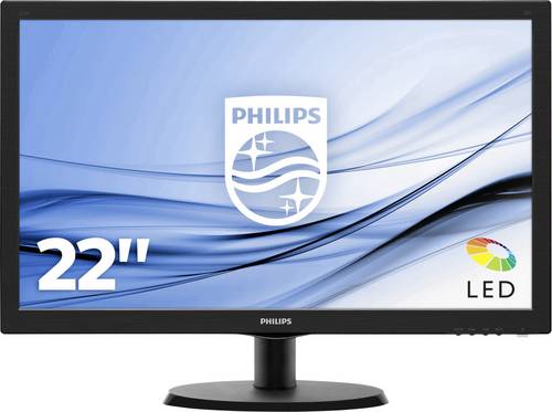Philips 223V5LHSB2 LCD-Monitor 55.9cm (22 Zoll) EEK B (A+++ - D) 1920 x 1080 Pixel Full HD 5 ms