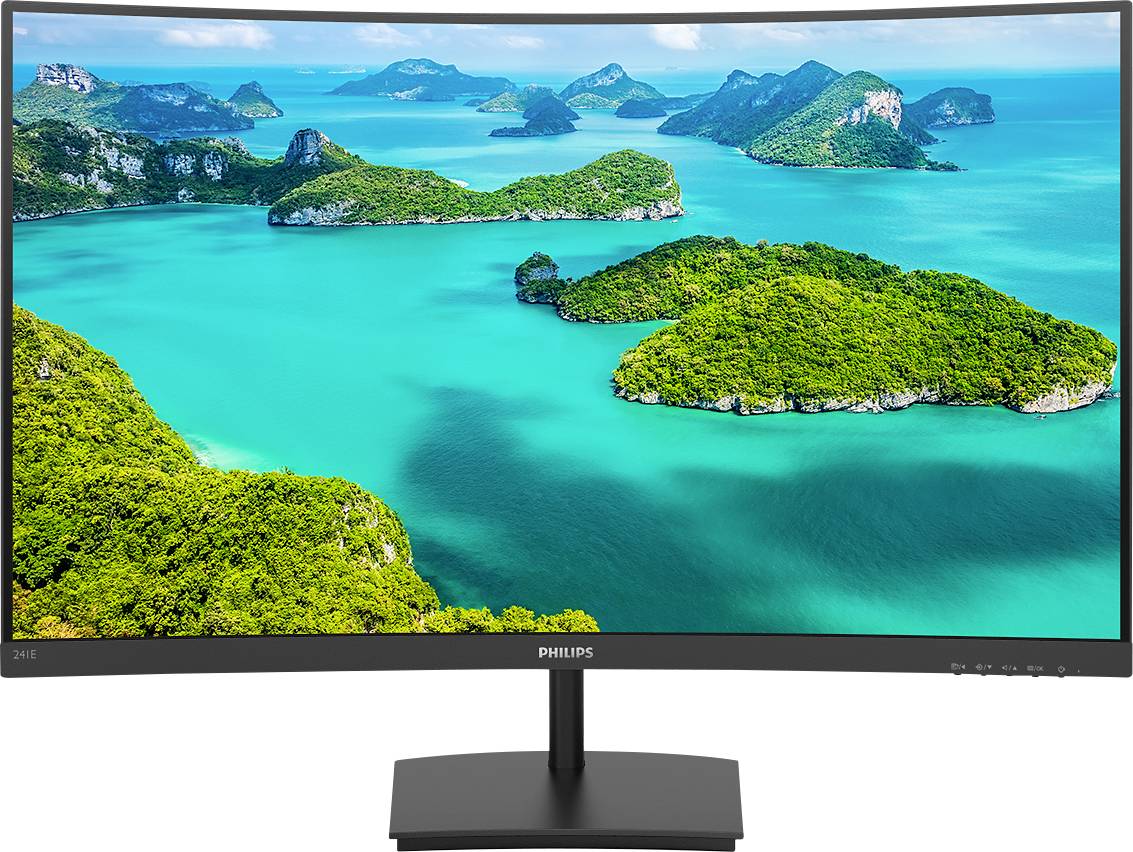 Philips Monitore 241E1SCA LCD-Monitor EEK F (A - G) 61 cm (24 Zoll) 1920 x 1080 Pixel 16:9 4 ms Kopfhörer-Buchse, Audio-Line-in VA LED