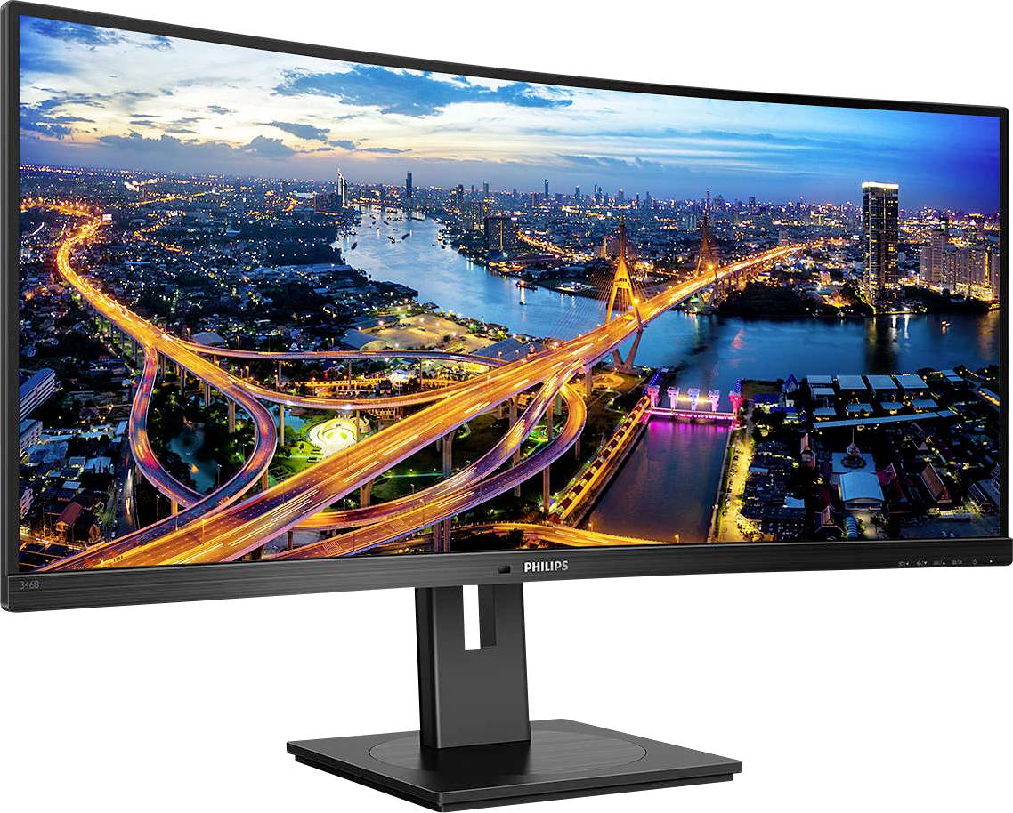 Philips Monitore 346B1C LCD-Monitor EEK G (A - G) 86.4cm (34 Zoll) 3440 x 1440 Pixel 21:9 5 ms RJ45, Kopfhörer-Buchse VA LED