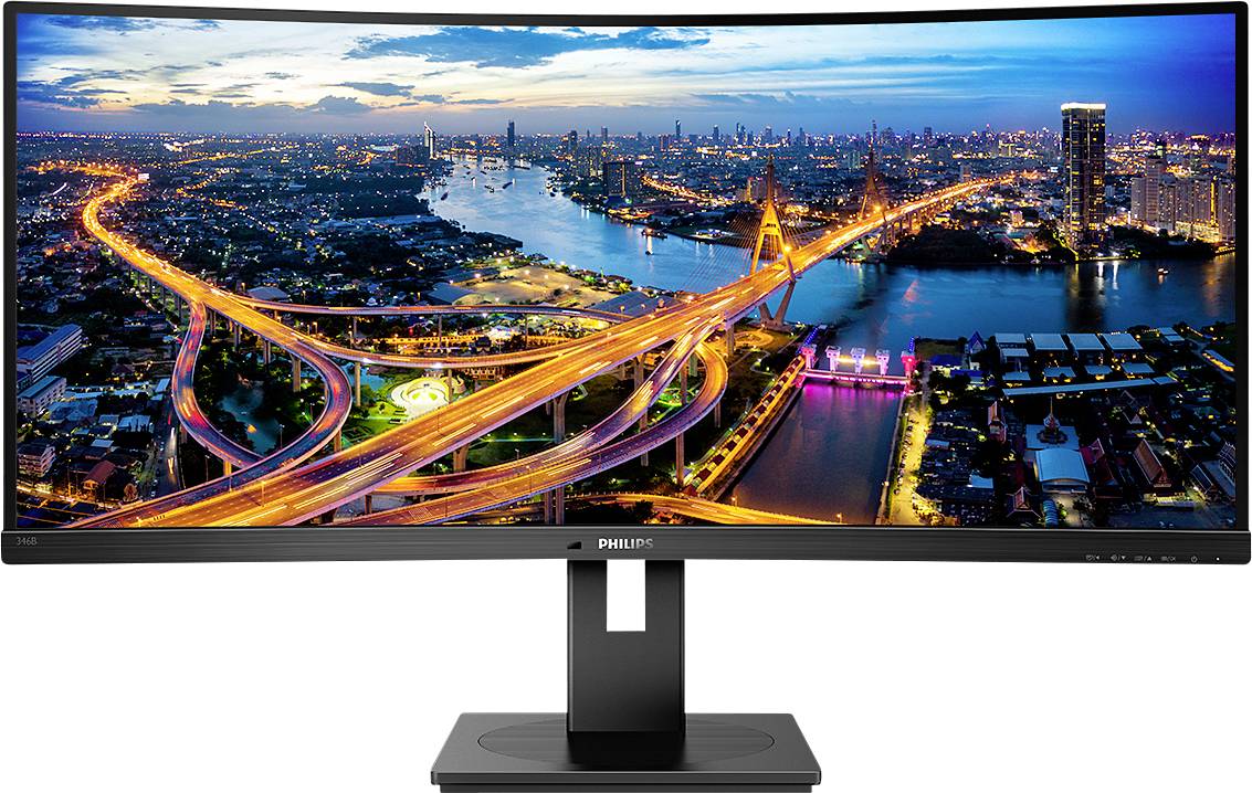 Philips Monitore 346B1C LCD-Monitor EEK G (A - G) 86.4 cm (34 Zoll) 3440 x 1440 Pixel 21:9 5 ms RJ45, Kopfhörer-Buchse VA LED