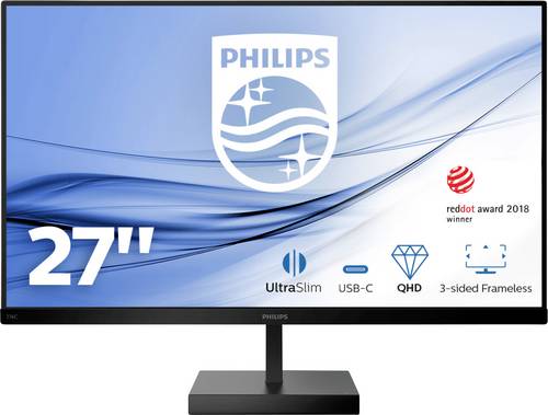 Philips 276C8 LCD-Monitor 68.6cm (27 Zoll) EEK B (A+++ - D) 2560 x 1440 Pixel QHD 4 ms Audio-Line-ou