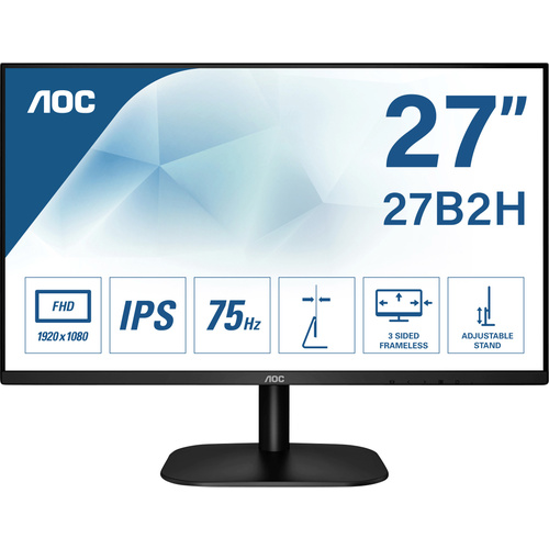 AOC 27B2H LCD-Monitor EEK E (A - G) 68.6cm (27 Zoll) 1920 x 1080 Pixel 16:9 7 ms Kopfhörer-Buchse IPS LED