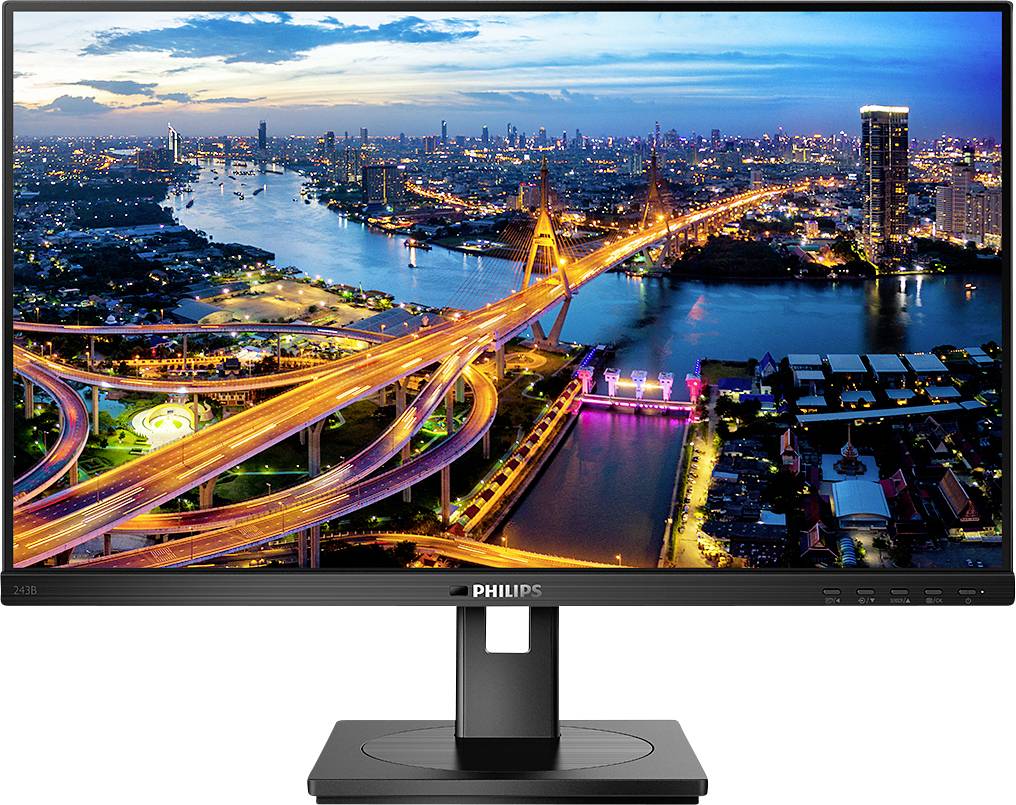 Philips Monitore 243B1 LCD-Monitor EEK E (A - G) 61cm (24 Zoll) 1920 x 1080 Pixel 16:9 4 ms RJ45, Kopfhörer-Buchse, Audio-Line-in