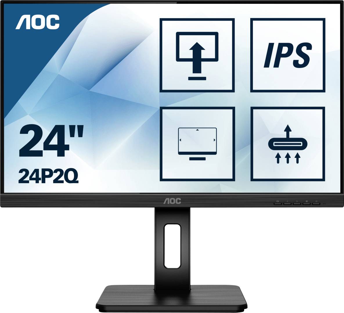 AOC 24P2Q LCD-Monitor EEK E (A - G) 61 cm (24 Zoll) 1920 x 1080 Pixel 16:9 4 ms Kopfhörer-Buchse, Audio-Line-in IPS LED