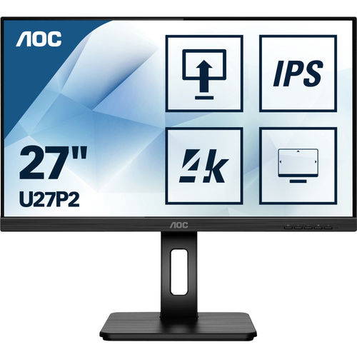 AOC U27P2 LCD-Monitor EEK G (A - G) 68.6cm (27 Zoll) 3840 x 2160 Pixel 16:9 4 ms Kopfhörer-Buchse, Audio-Line-in IPS LED