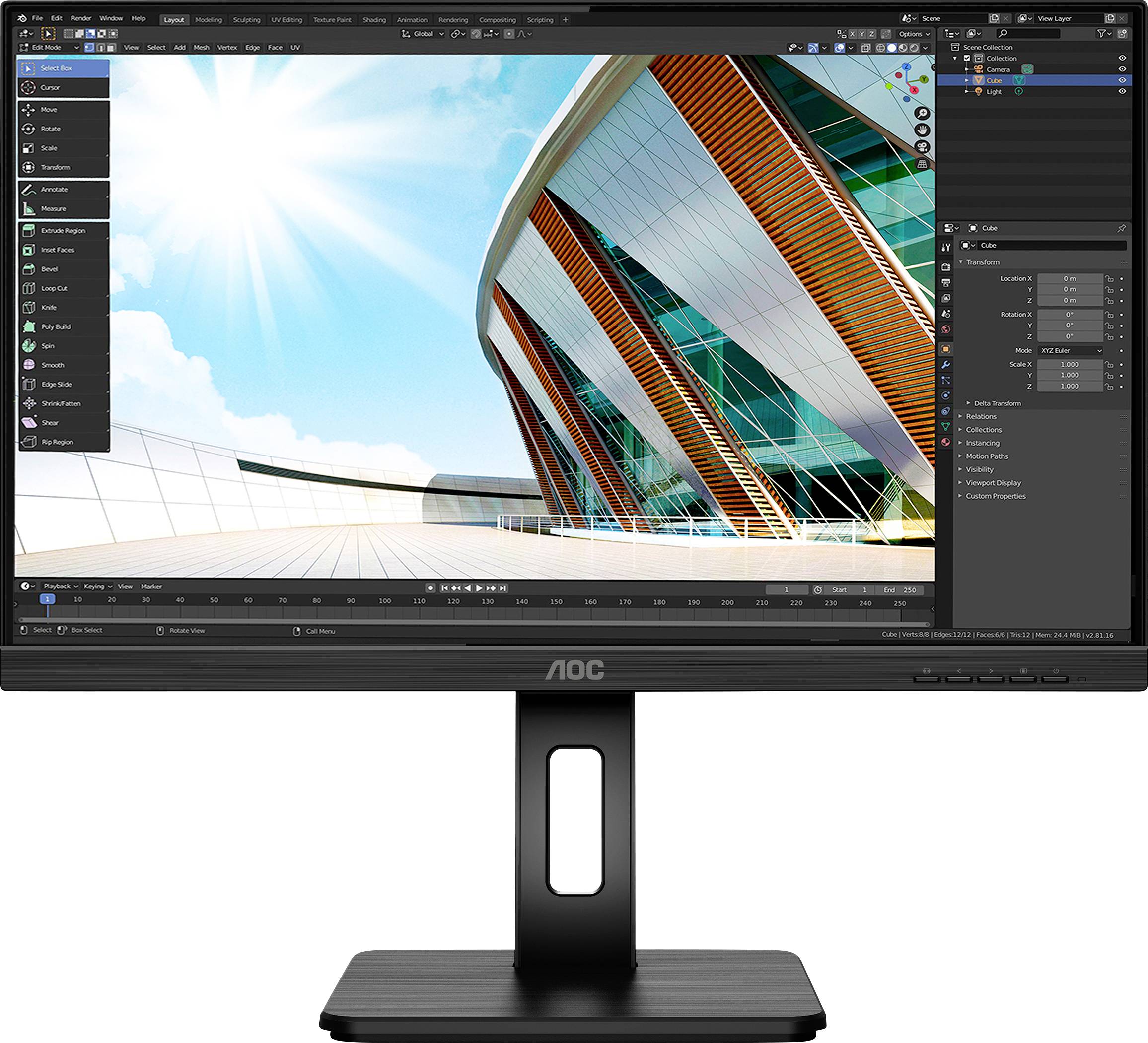AOC U27P2 LCD-Monitor EEK G (A - G) 68.6cm (27 Zoll) 3840 x 2160 Pixel 16:9 4 ms Kopfhörer-Buchse, Audio-Line-in IPS LED