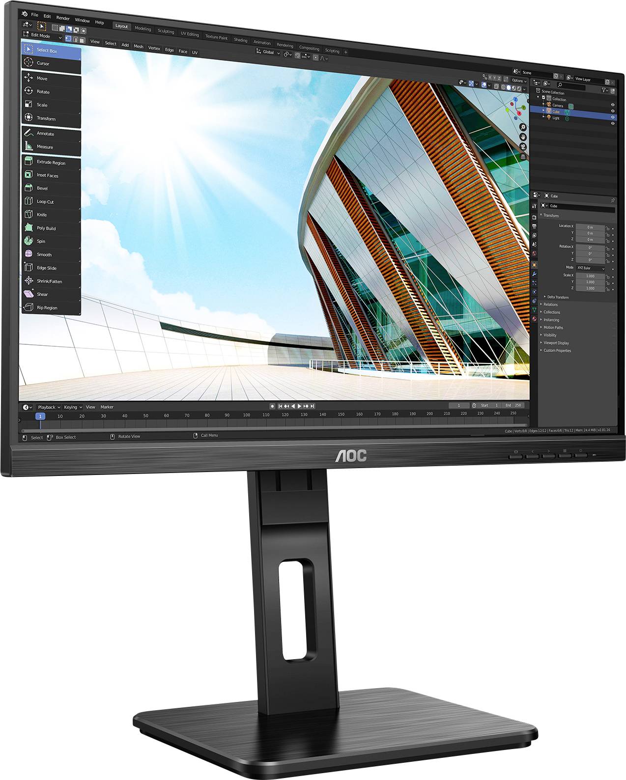 AOC 22P2DU LCD-Monitor 54.6cm (21.5 Zoll) EEK E (A - G) 1920 x 1080 Pixel Full HD 4 ms Audio-Line-in, Audio-Line-out IPS LED